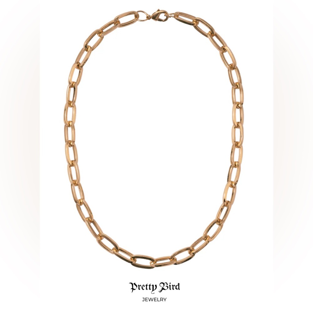 Pretty Bird Thick Paperclip Rose Gold Necklace